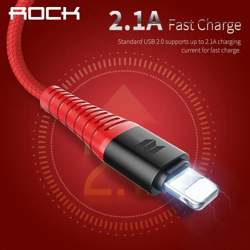 Usb кабель Rock для iPhone 11 Pro Max XR быстрой зарядки мобильных телефонов XS X 7 8 6 6S 5 1 2 ipad