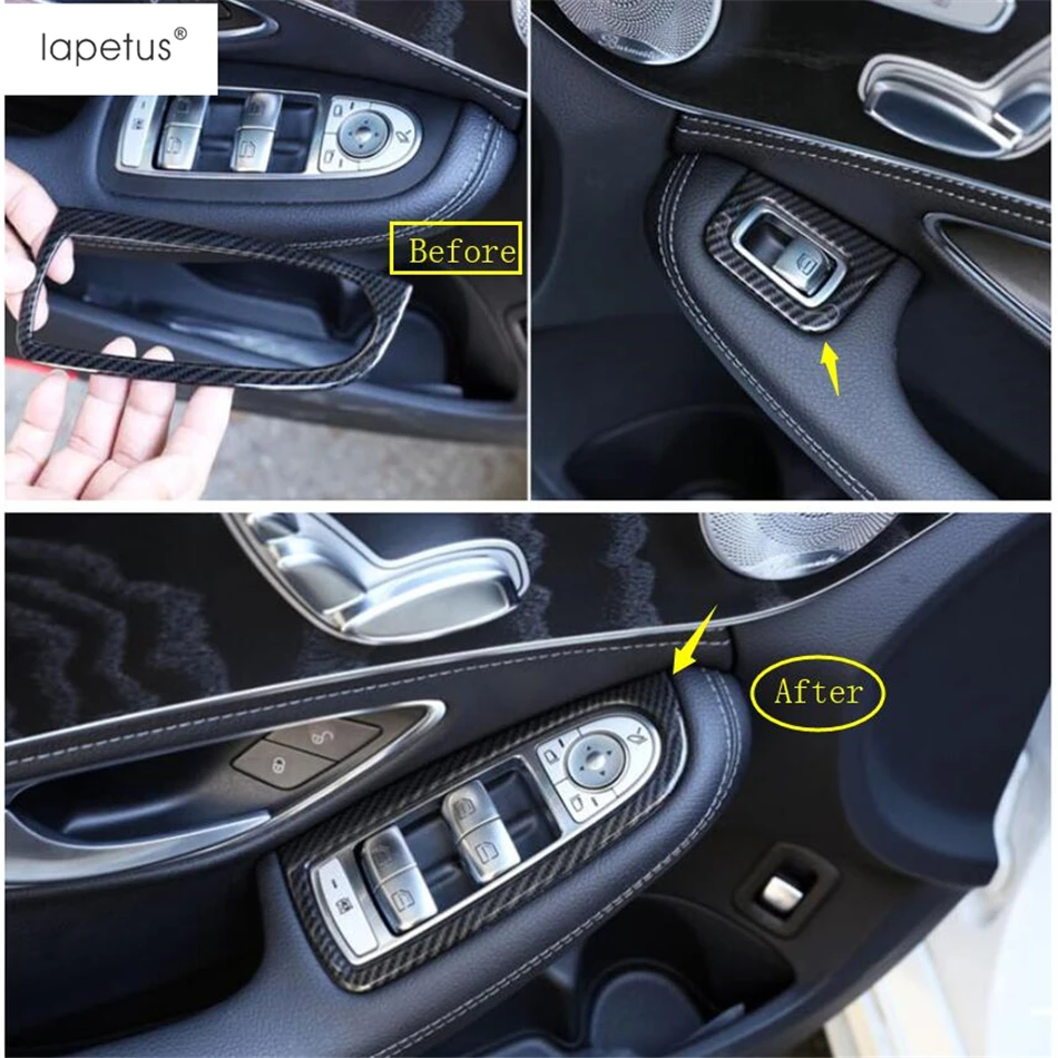 Lapetus аксессуары подходят для Mercedes Benz C CLASS W205- держатель дверной ручки Кнопка подъема окна переключатель крышка комплект отделка