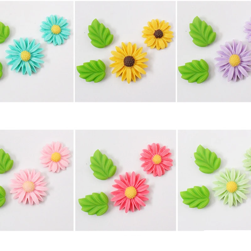Color mixing S Маленькая Маргаритка магнит на холодильник из смолы магнитный холодильник цветок лист украшение дома стикер - Цвет: Color mixing S