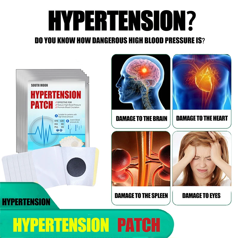 High Blood Pressure Patch 10/30/50/80pcs Hypertension Patch Control High Blood Pressure Medical Plaster Herbal Balance Lower Blood Glucose Treatment