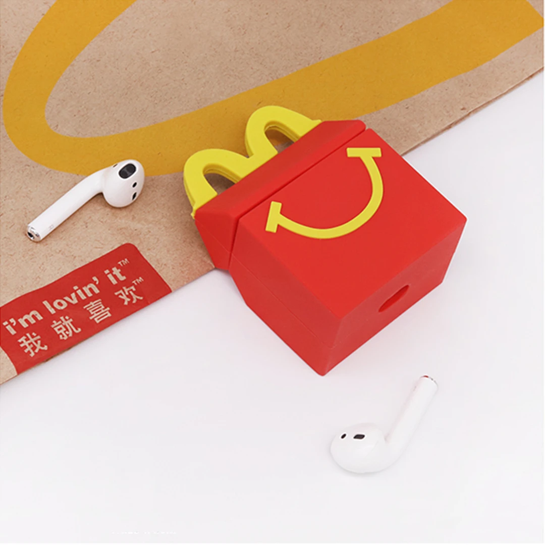 Вкусный 3D mcdonald's куриный блок Bluetooth беспроводной Airpods гарнитура чехол для гарнитура для Airpods защитные чехлы Shockprof