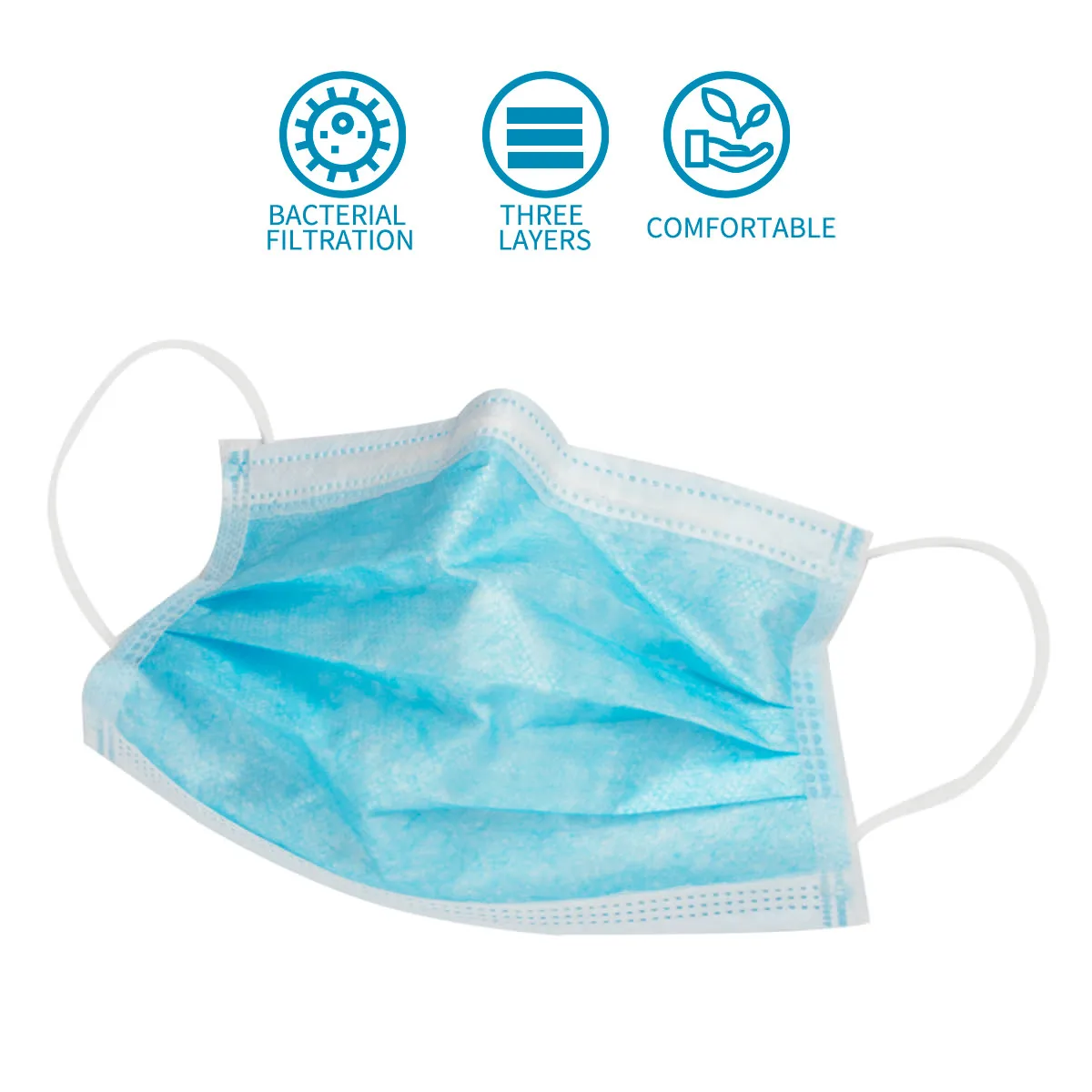 

100PCS Face Masks 4 Layers Mouth Face Mask with Elastic Ear Loop for Person
