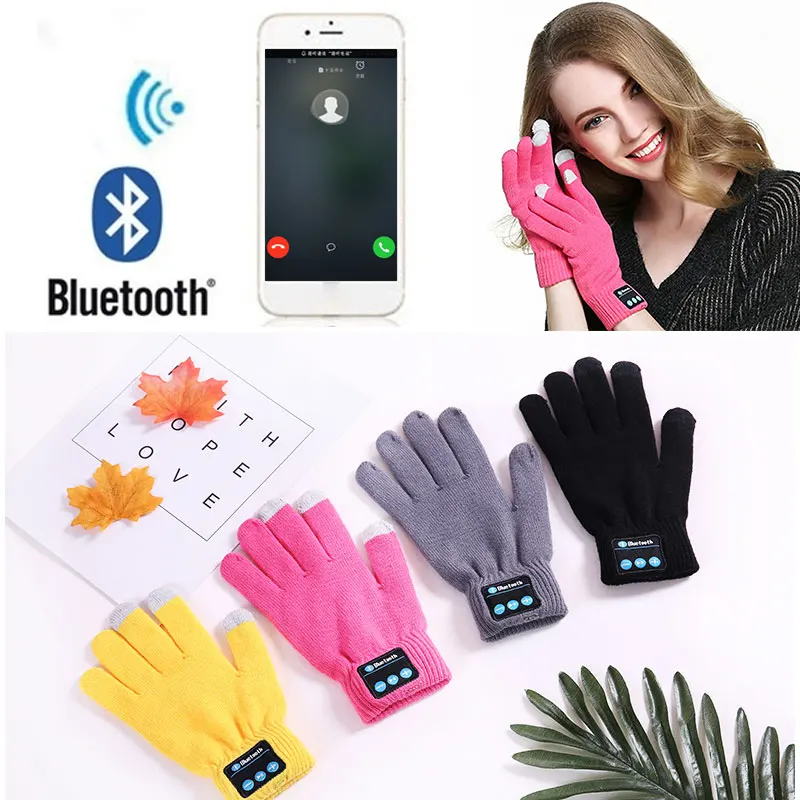 Bluetooth Говорящие перчатки, музыкальные перчатки со стереомикрофоном, беспроводная теплая гарнитура, Говорящие перчатки
