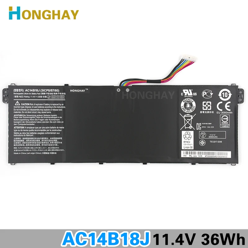 Аккумулятор HONGHAY AC14B18J для ноутбуков Acer Aspire Новый аккумулятор 1 5 6 2 3 N15W4 N15W4|battery for
