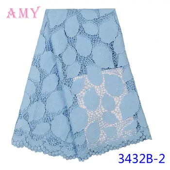 

Sky Blue Swiss Voile Lace In Switzerland High Quality 2020 Dry Lace 100% Cotton Wedding Dresses Material Swiss Voile AMY3432B