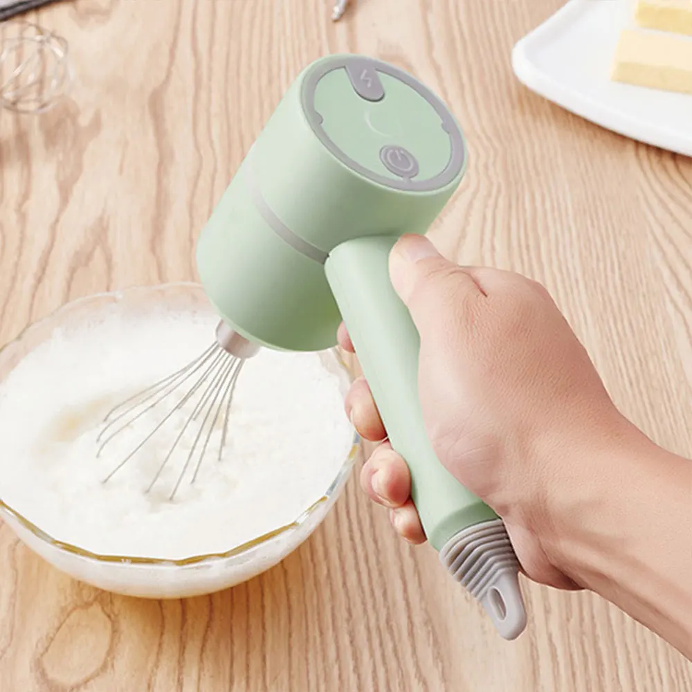 Usb 2 In 1 Wireless Electric Garlic Chopper Whisk Egg Beater With Stirring Rods Kitchen Handheld Mixer