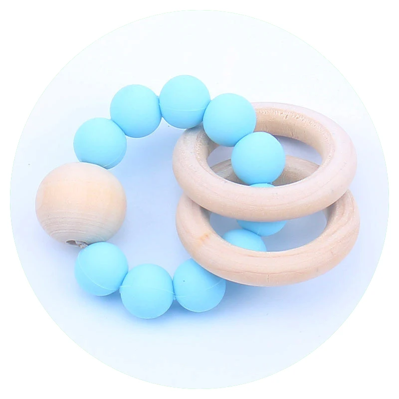 Baby toy 6 Горячие детские Woode Прорезыватель для зубов в форме кольца пищевого качества бука жевания соски клип держатель силиконовая соска с бусами цепи Прорезыватель игрушки для новорожденных - Цвет: Baby toy 6