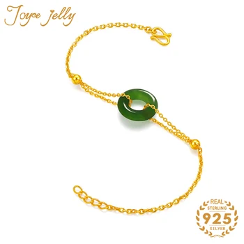

JoyceJelly Trendy Silver Bracelet for Women Jewelry Emerald Gold Color with Retro Style Round Fashion Wedding Gifts Wholesale