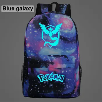 

2019 Luminous Cartoon Anime Pokemon Pikachu Galaxy Plaid Children School bag Teenagers Student Schoolbags Women Men Backpack