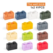 1x2 moc o tijolo de parede 65 pces mix cor diy clássico educação declive blocos de construção compatível com monta partículas