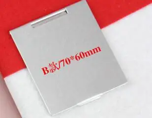 60X70X3MM Миниатюрное ультратонкое косметическое зеркало, косметическое зеркало, алюминиевое косметическое карманное серебряное прямоугольное складное компактное складное зеркало - Цвет: 60X70X3MM