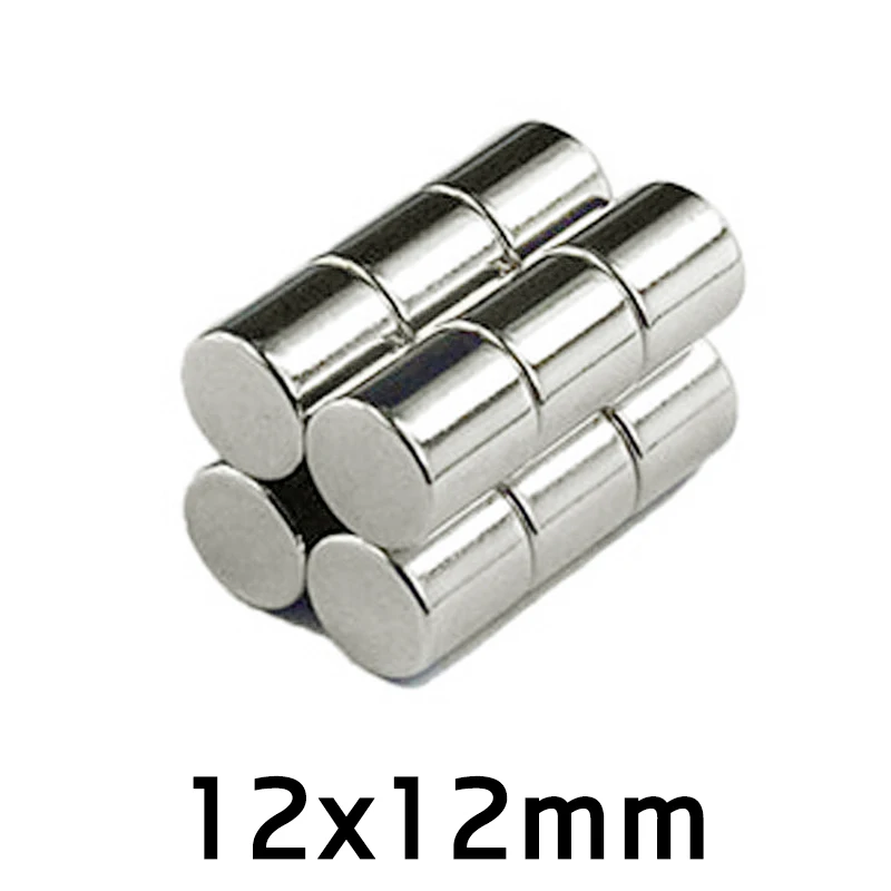 10/50/100pcs Neodymium N35 Dia 12mm x Strong Magnets 12*12 mm Disc NdFeB Rare Earth For Crafts Models Fridge Sticking | Обустройство