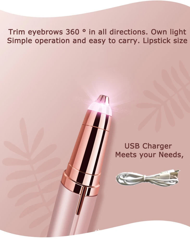 

2020 New Electric Eyebrow Trimmer Remover Makeup Painless Eyebrow Epilator Mini Shaver Eyebrow Razor Women Portable Facial Hair
