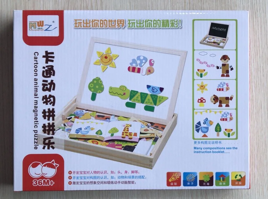 

Wooden Double Side Magnetic Drawing Board Kids Educational Toy