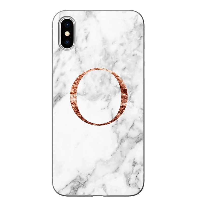 Мягкий чехол из ТПУ для iPhone 5S 6 6s 7 8 Plus XS XR XSMAX с надписью "Monogram J Q A B rose marble" - Цвет: TPU