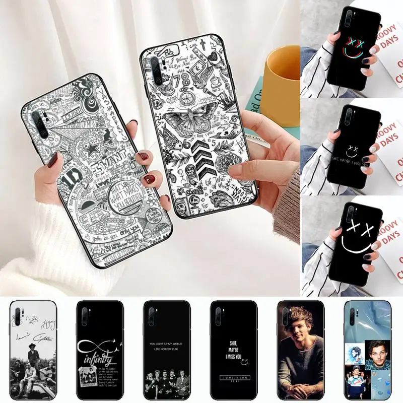 Односторонний силиконовый черный чехол для телефона Louis Tomlinson Huawei P9 P10 P20 P30 Lite 2016