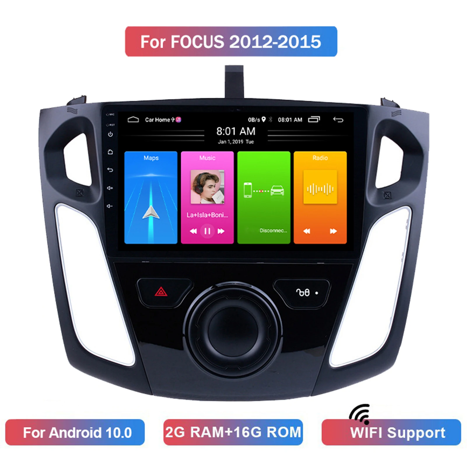 US $117.32 216G 9 Inch Car Multifunction HD Touch Screen Radio GPS Navigation Player For Ford Focus 1217 Android 100 2013 2014 2015 2016