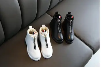 

Children's front zipper children's shoes autumn/winter 2019 children's warm cotton shoes with velvety snowshoes for boys and gir