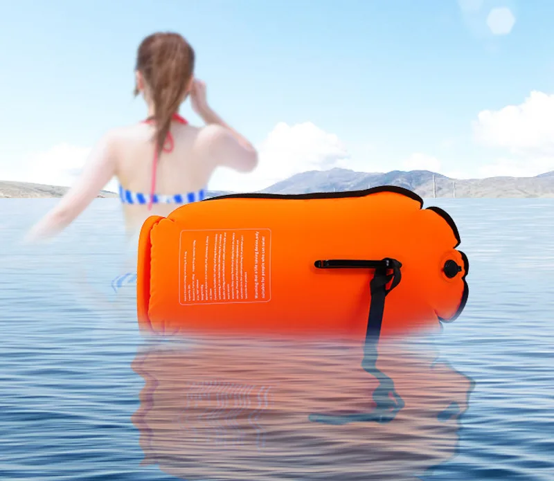 Двойная подушка безопасности надувной для плавания Buoy открытый спасательный жилет с поясным ремнем Каякинг хранения плавать ming Surf спасательный Дрифт мешок