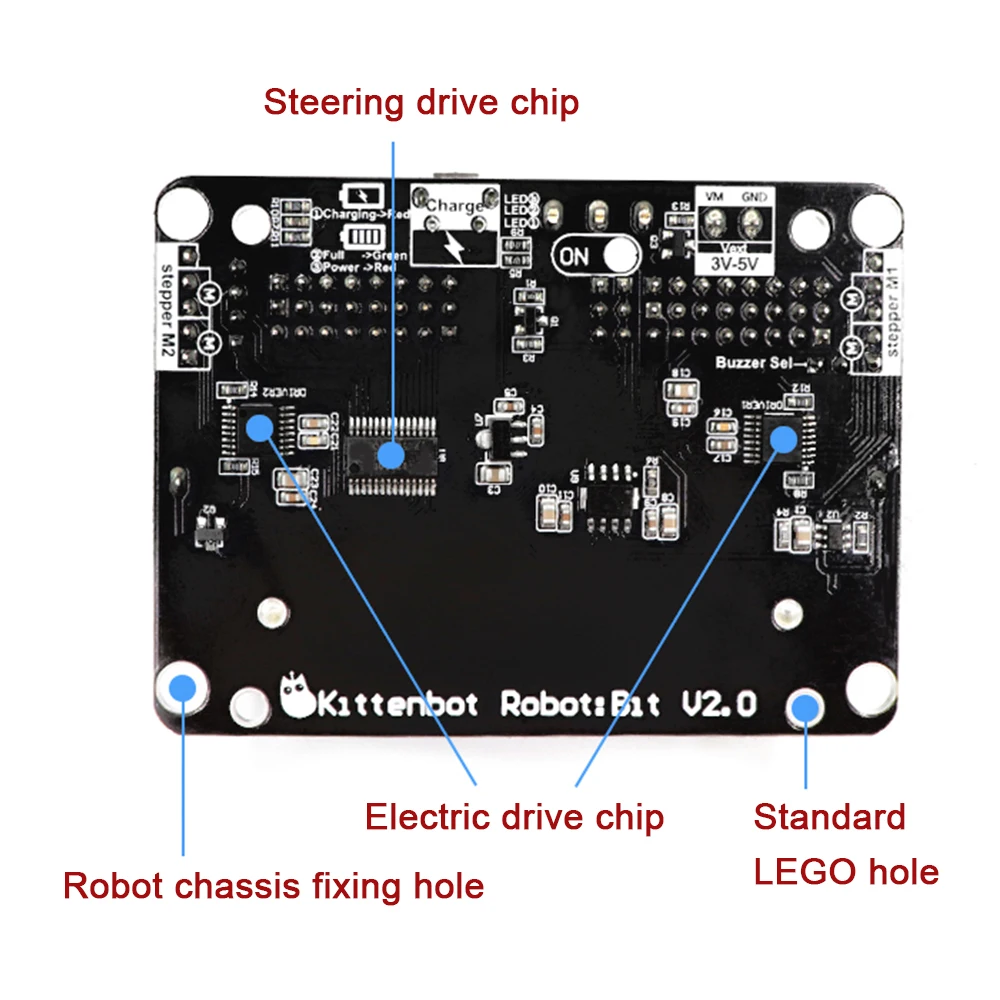 Billige Micro bit Expansion Board Kompatibel Buchse Unterstützung Scratch Python Programmierung Einführung mit 18650 Lithium Batterie