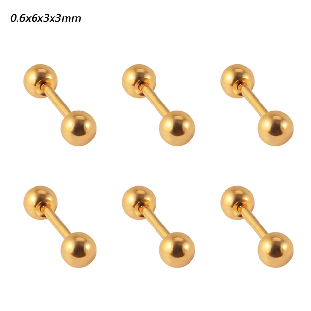 Steel Ear Tragus Cartilage Piercing Silver Color Ball Earring Conch Ear Lobe Stud Helix Cartilage Piercing Jewelry