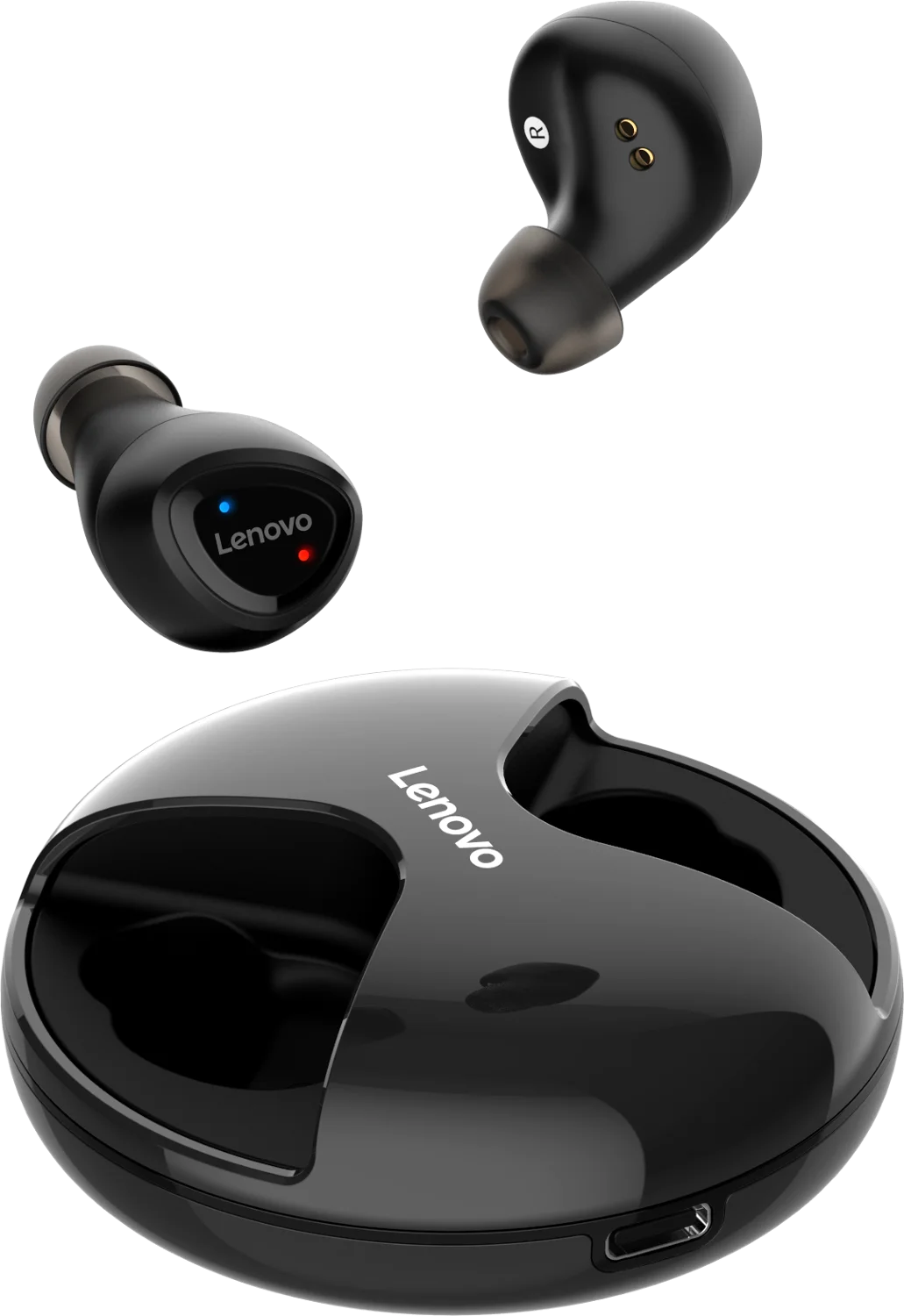 Черный Lenovo R1 bluetooth наушники настоящие беспроводные стерео наушники гарнитура для Xiaomi huawei телефон lenovo HD связь портативный - Цвет: Черный
