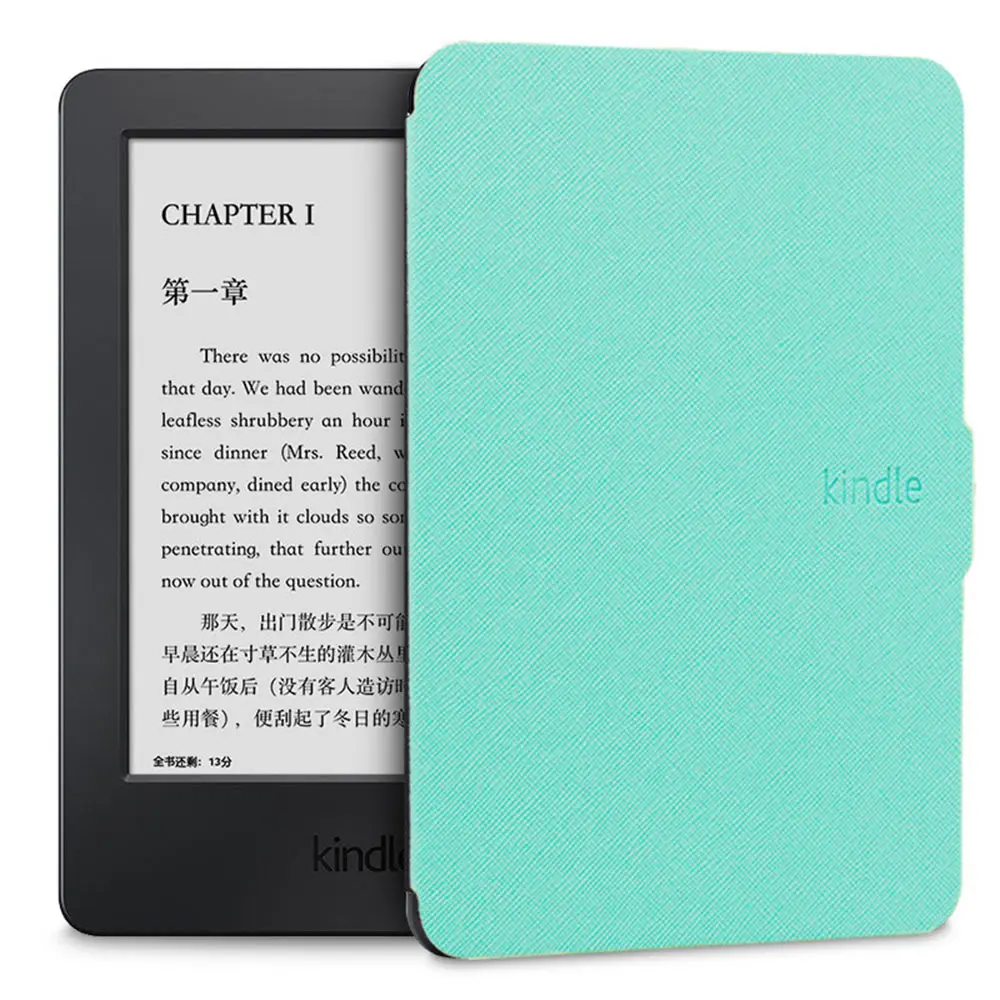 Ультратонкий умный чехол, магнитный чехол из искусственной кожи, защитный чехол для Amazon Kindle Paperwhite 1/2/3 - Цвет: Mint Green