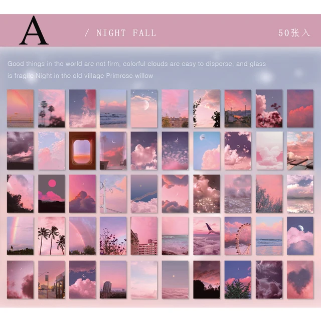 Mr.paper 6 Designs 50 Pcs/book Sky Island Series Ins Style Memo Pads Creative Handbook Stationery Office Supplies Memo Pads A