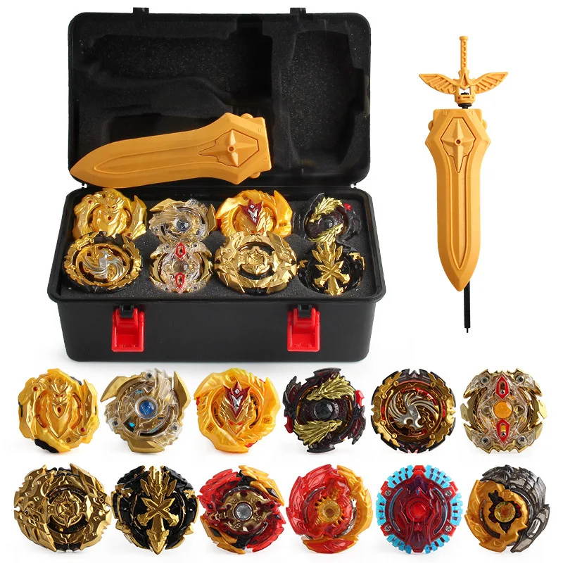 

Gold Edition 17 Pieces Burst Spinner Toy Sets Toolbox Assembly Beyblade Spinner CHILDREN'S Toy Storage Box