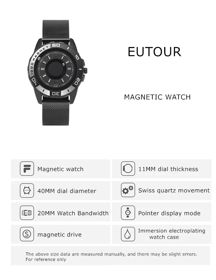 EUTOUR деревянные кварцевые часы мужские Роскошные спортивные дизайнерские оригинальные магнитные часы модные простые часы с ремешком Мужские часы подарок