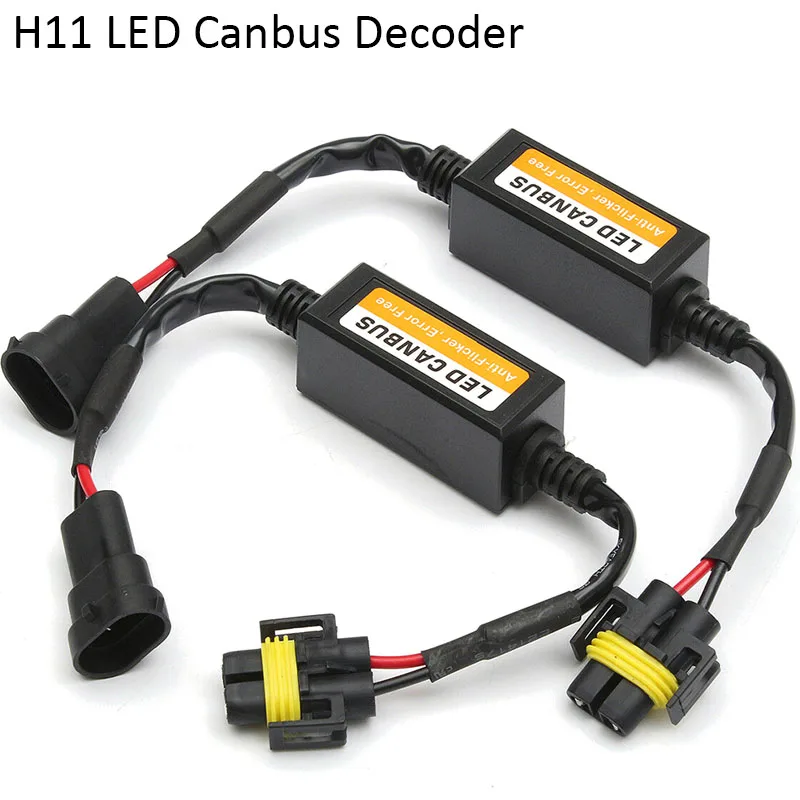 2PCS Canbus Decoder H11 H8 H9 LED Canbus Adapter Error Free ar Headlight Bulb Kits for SUV Fog Lamps Light Wire Harness Adapter