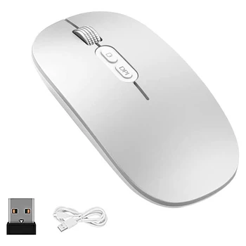 

2.4GHz Rechargeable Mouse with 3 Adjustable DPI Silent Wireless Mouse Dual Mode Computer Mice Compatible for PC/Phone