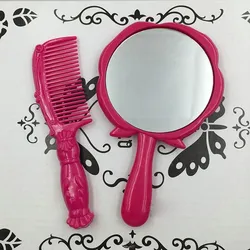 style comb Mirror Comb Style Rose Three-dimensional Small Combs Portable Suit Hairbrush Hairdressing Supplies For Female