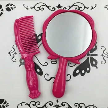 

style comb Mirror Comb Style Rose Three-dimensional Small Combs Portable Suit Hairbrush Hairdressing Supplies For Female