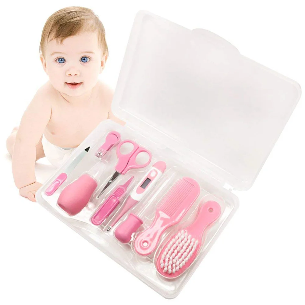 9pcs Healthcare Thermometer Tweezers Baby Scissor Comb Newborn Nasal Aspirator Grooming Set Daily Care Manicure
