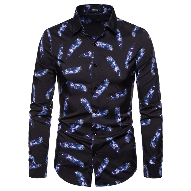

Men's New Shirt Fashion Show Off Luxury Casual Shirt Men's Print Wild Long-sleeved Autumn Thin Shirt