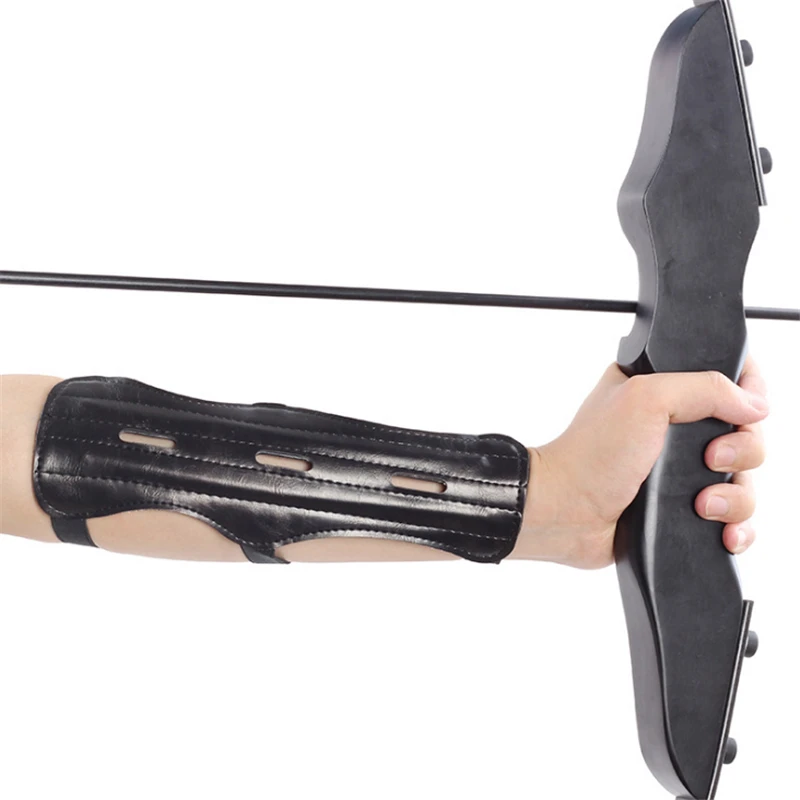 Forearm Gear Men Women Target Archery PU Leather Outdoor Adjustable Lightweight Professional Strap Protection Arm Guard Elastic