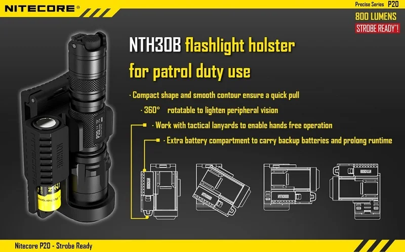 NITECORE P20 800LM стробоскоп готов тактический Водонепроницаемый фонарь 18650 Открытый Кемпинг Охота портативный фонарь