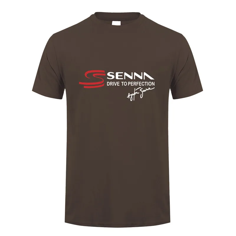 Ayrton Senna футболка для мужчин с коротким рукавом Хлопок Senna Drive to Perfection Футболка Топ футболки LH-148