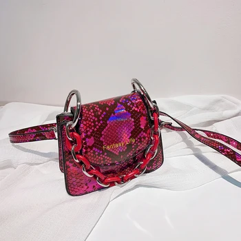 

Popular Simple Female Daily Bag Fashion Snake Skin Women Shoulder Handbag Totes PU Mini Purse Crossbody Bags