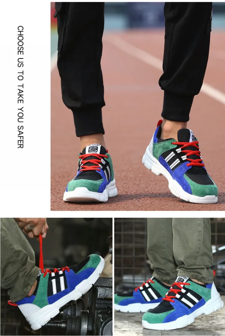 Men's Steel Toe Footwear Work Safety Shoes Casual Breathable Soft Light Outdoor Sneakers Puncture Proof Ankle Boots For Men