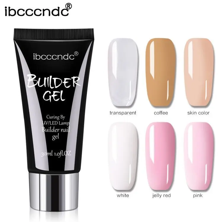 

IBCCCNDC 30g Polygel White Clear Quick Extension Gel UV LED Acrylic Builder Gel Tips Enhancement Slip Solution Nail Art Liquid
