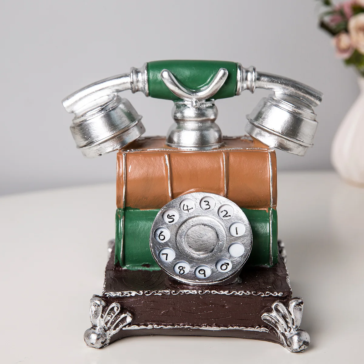 Европейский стиль украшения дома Zakka креативный сберегательный банк наклонная ретро телефонная модель