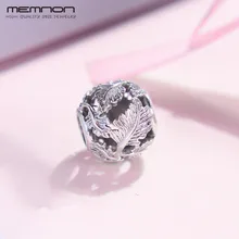 Новинка осени 925 пробы серебряные ювелирные изделия в виде ажурных листьев Подвески бусины подходят браслет на запястье для Для женщин DIY Мемнона ювелирное изделие на подарок