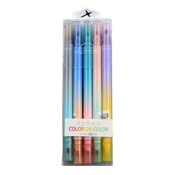 

Cute Creative Kawaii Two-color Fluorescent Pen Set Color Painting Pen Highlighter Pen Color Mark Pen Stationery School Supplies