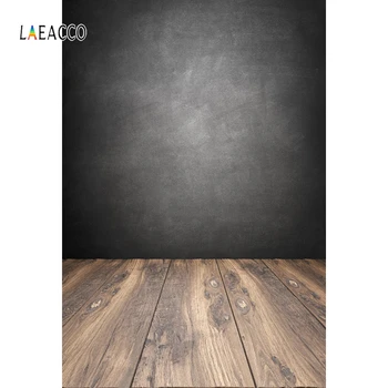 

Laeacco Wooden Floor Gradient Blackboard Portrait Photography Background Customize Photographic Backdrops Props For Photo Studio