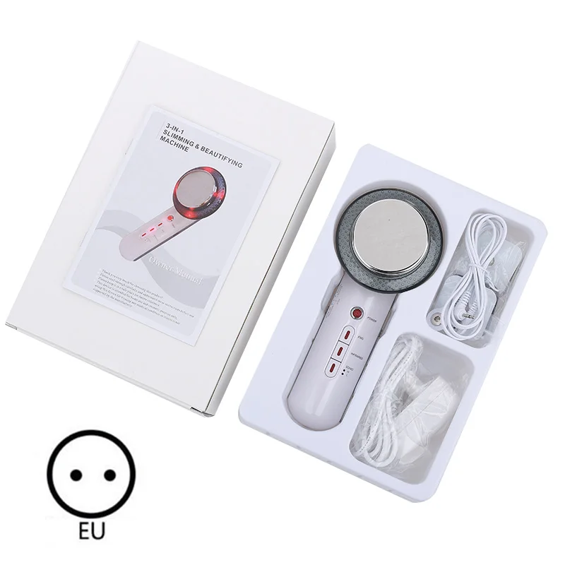 EU with simple box 3 в 1 ультразвуковая кавитация EMS для похудения тела Жир массажер Потеря веса гель антицеллюлитный жиросжигатель Гальваническая инфракрасная терапия - Цвет: EU with simple box