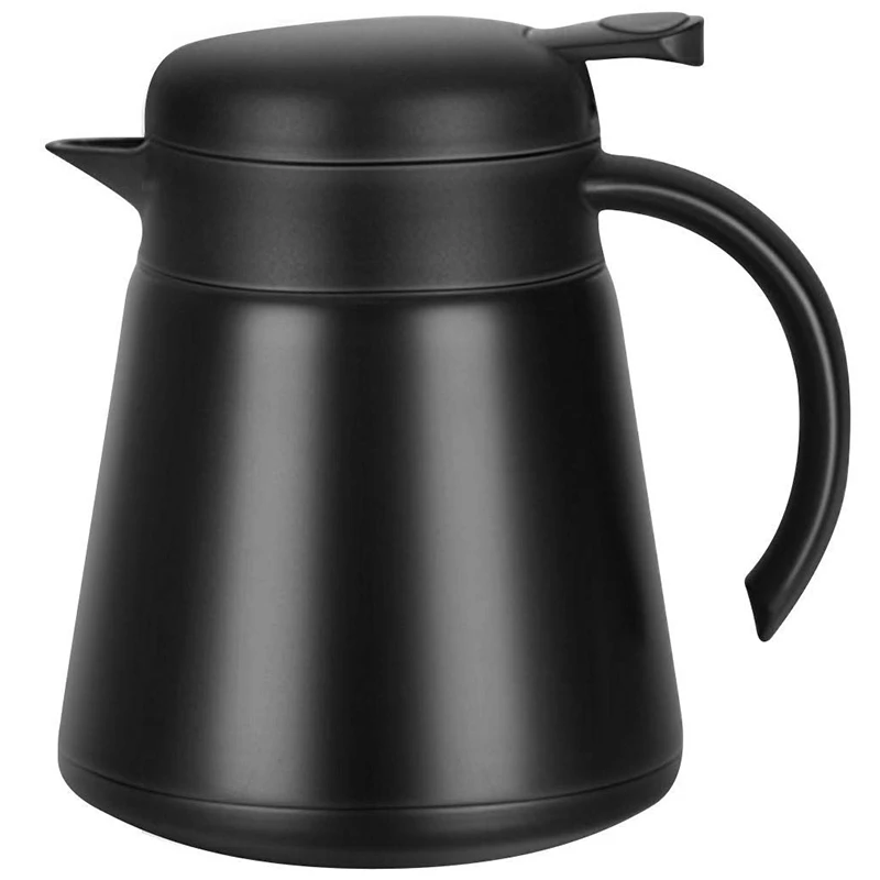 

304 18/10 Stainless Steel Thermal Carafe/Double Walled Vacuum Insulated Coffee Pot with Press Button Top,24+ Hrs Heat & Cold Ret