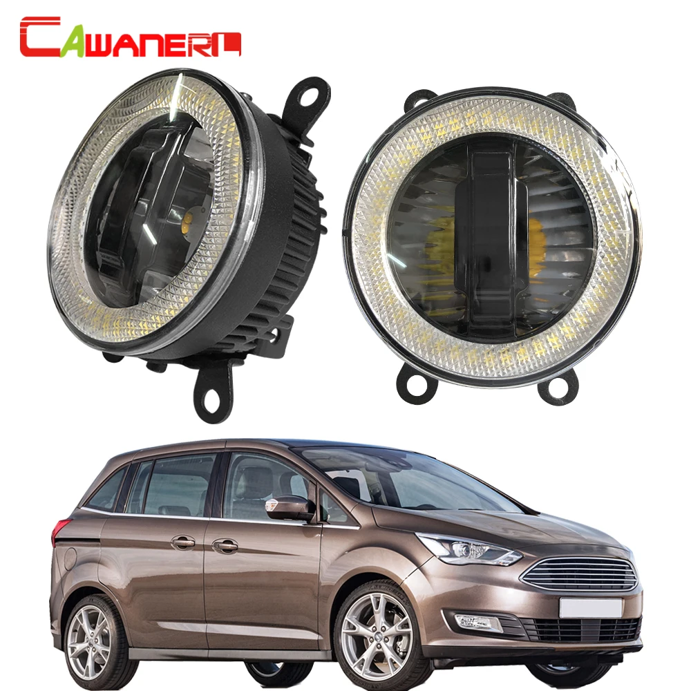 

Cawanerl For Ford Grand C-Max MPV 2010 2011 2012 2013 2014 2015 Car LED Bulb Right + Left Fog Light Angel Eye DRL 3000LM 12V
