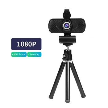 

Webcam 1080P full hd usb web camera with microphone веб-камера с микрофоном Video Camera USB Plug & Play with Lens Cap & Tripod